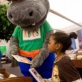 Lauderdale Co.:  Karla King, 6, picks out a book to read with HIPPY P. Potamus at the Florence Library as it greets children and makes contacts with their parents for the HIPPY Program, a home instruction program for parents of preschool children.