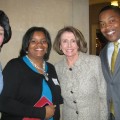Melinda Fowlers, Nakia Street (Clay Co. HIPPY Coordinator), Nancy Pelosi (Minority Leader of the United States House of Representatives), and Baron Sandlin (Clay Co. HIPPY Director) at the White House.